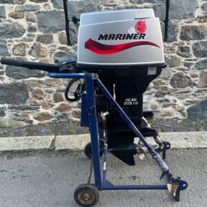 Used 50hp mariner ex RNLI – intermediate shaft, two stroke, electric start, manual start, tiller control